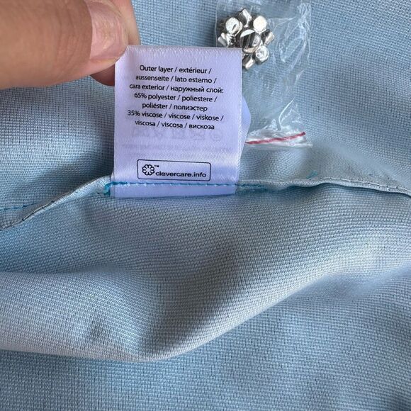 Rotate Birger Christensen Emma Belted Mini Cocktail Dress Club Metallic Blue US2 - Picture 16 of 16